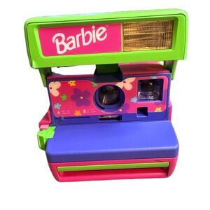 Polaroid Barbie 600 Instant Film Camera Pink Green Vtg 1999 Retro UNTESTED AS IS